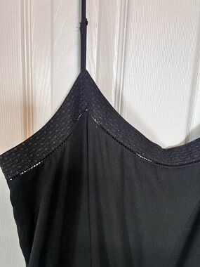 LOFT Black Lace-Trim Slip Romper